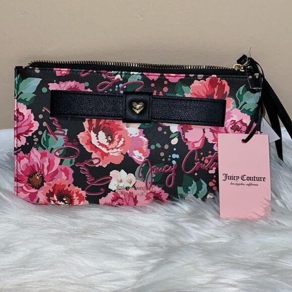 NWT Juicy Couture Pick Your Petal Floral Wristlet - Picture 1 of 12